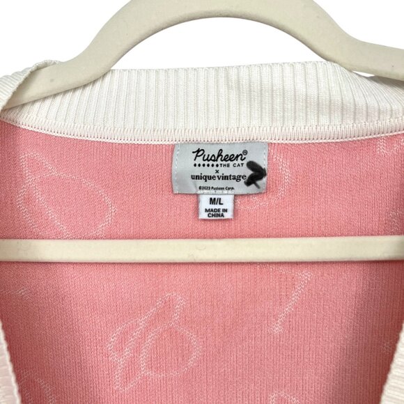 Pusheen Unique Vintage Pusheen The Cat Cardigan Pink Size Medium - Picture 8 of 10